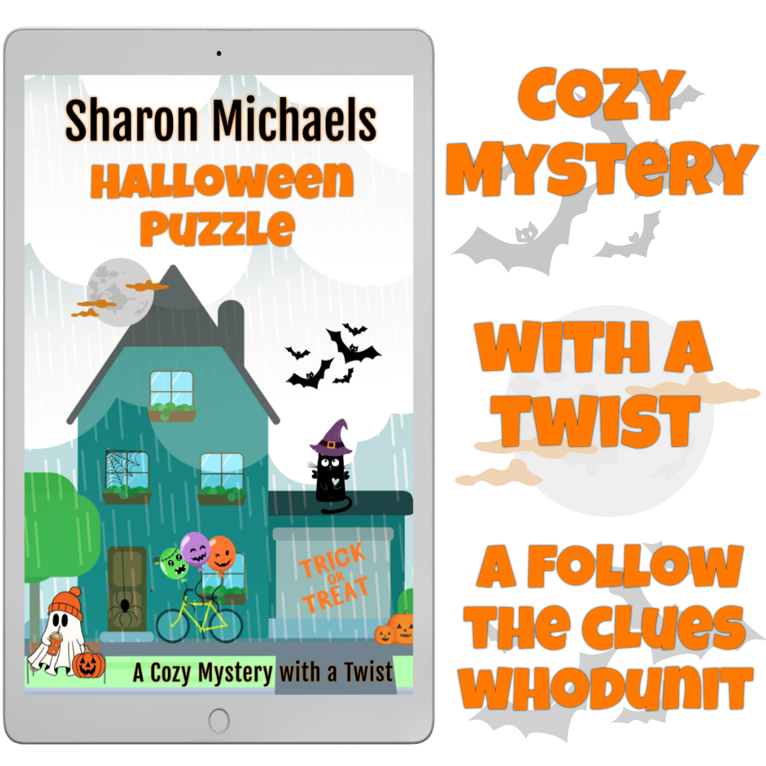 New from Author Sharon Michaels - Halloween Puzzle: A Cozy Mystery with a Twist
Kindle - read free with Kindle Unlimited and soon in audio