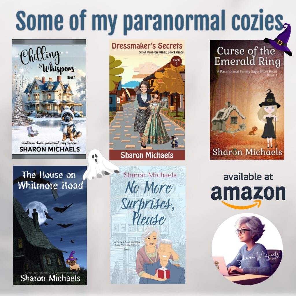 Sharon Michaels author on Amazon some of her paranormal cozy mysteries
