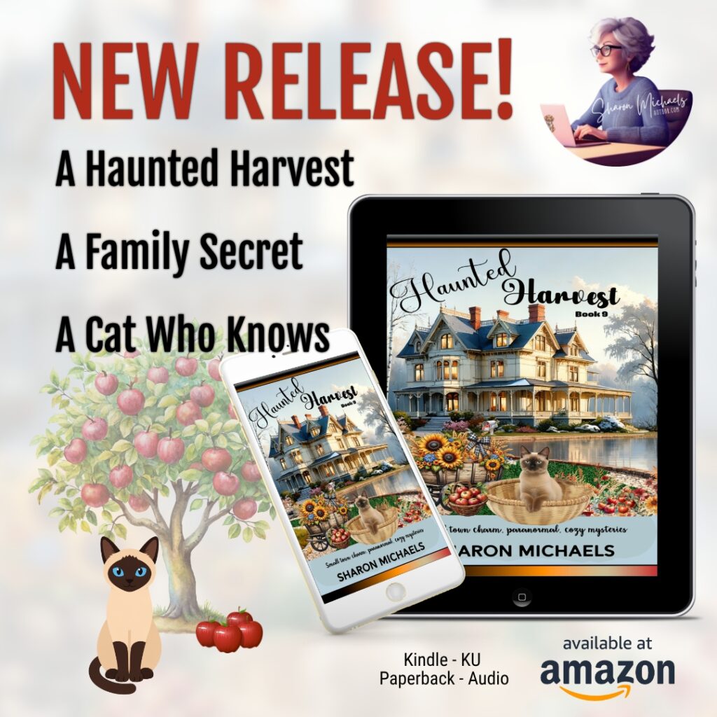 A haunted harvest, A family secret, A cat who knows paranormal cozy mystery Sharon Michaels on Amazon